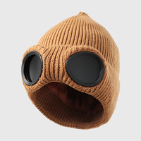 Casquette de pilote pour femmes, bonnet en tricot pour sports d'hiver en plein air avec lunettes de soleil pour le cyclisme et la conduite