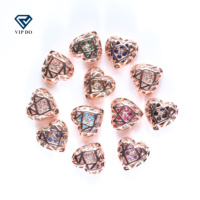 Herz hohl diamant beschichtet Roségold hochwertige DIY Halskette Armband Ohrringe Schuhe Taschen Schmuck Zubehör Materialien