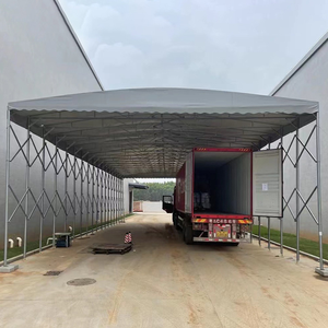 Toldo plegable móvil retráctil de empuje para tienda de almacén con refuerzo de alambre de acero - Product Image 1