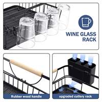 Égouttoir à vaisselle en acier au carbone pour comptoir, support pour ustensiles de cuisine avec étagère de rangement sous évier pour vaisselle