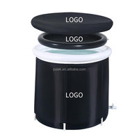 Baignoire gonflable portable écologique en PVC + nylon avec couvercle, logo personnalisé, 90*75CM, pour adultes, 2 pièces