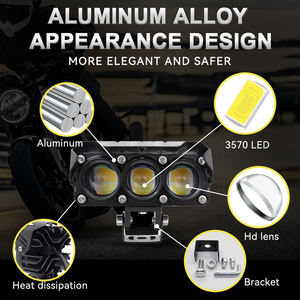 Phare de travail à 4 lentilles 5W 12V DC, projecteurs de moto à LED bicolores blanc-jaune pour camion et moto avec garantie de 2 ans - Product Image 4