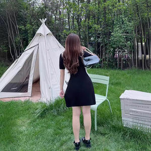 Vestido Polo Ajustado para Mujer Talla Grande, Cintura Ajustada, Recortes, Bloques de Color, Uso Diario Informal N8400 - Product Image 4