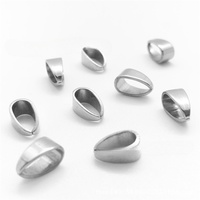 100 pièces/sac 6-8.5mm en acier inoxydable pendentif Clip griffe Bail connecteur pincement Bail fermoir pour bricolage fabrication de bijoux résultats accessoires