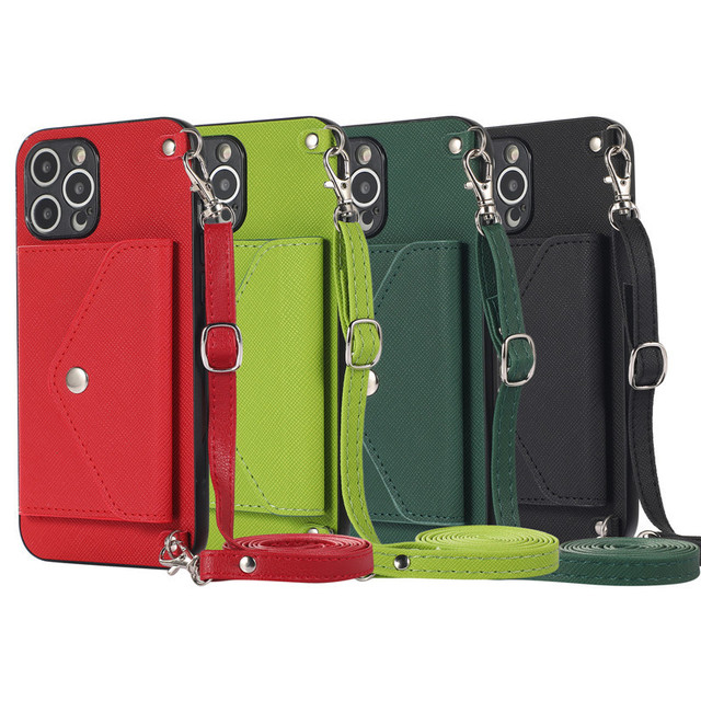 Multifunctional Shoulder Crossbody With Adjustable Strap Case for iPhone 16 Pro Max Card Holder Wallets Leather Phone Case