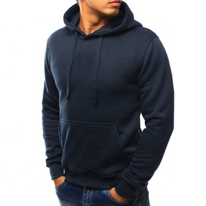 Sweat à capuche homme personnalisé gris chiné Slim Fitness haute qualité broderie imprimé Logo Design pull avec poche hiver homme sweats à capuche - Product Image 2