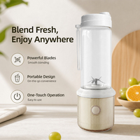 Mini-mixeur portable 450 ml en gros, avec 6 lames en acier inoxydable, USB, pour glace pilée et jus, idéal pour la maison, le camping-car, l'extérieur et l'usage commercial