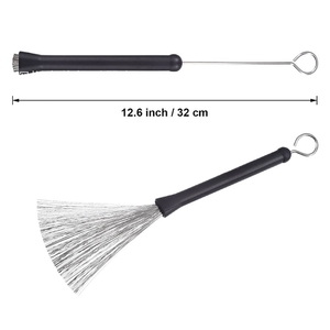 Cepillos de tambor de Jazz de alambre de acero retráctil, baquetas de percusión de 32cm con asas de plástico, accesorios musicales - Product Image 6