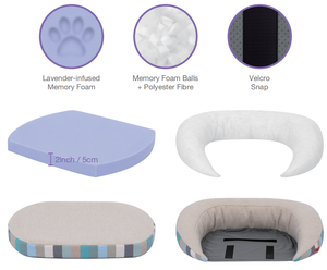 سرير كلاب عالي الجودة مخصص لتقوية الأعضاء اللافندر ، سرير كلاب فوم مقاوم للماء قابل للإزالة كبير جدًا فاخر ، سرير حيوانات أليفة للكلاب - Product Image 2