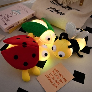 Nouvel arrivage Insectes lumineux 22cm Jouets en peluche Coccinelle lumineuse Abeille Insectes en peluche <span class=keywords><strong>Poupées</strong></span> animales Joli cadeau Nuit Bébé Accompagner - Product Image 3