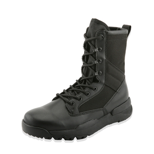 Bottes tactiques noires DSF926 pour hommes, chaussures en cuir respirantes à la cheville, chaussures de travail en plein air - Product Image 2