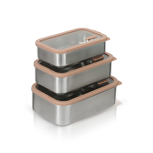 Food Organizer <strong>Storage</strong> Box Micro Safe Stainless Steel Food <strong>Container</strong> With Tempered Glass Lid Microwave Safe Silicone Seal - Product Image 5