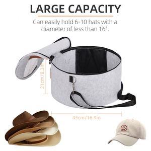 Boîte de rangement écologique pour chapeaux avec sangles Boîte de rangement en feutre - Product Image 2
