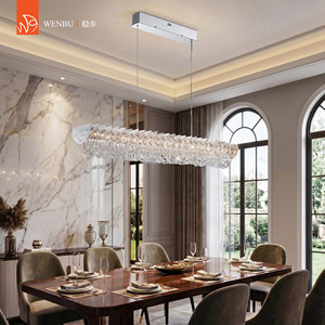 Lustres contemporains en cristal linéaire de luxe pour salle à manger de villa et salon d'hôtel - Product Image 2