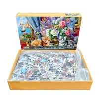 Puzzles en carton gris personnalisés, 1000 pièces, jouet éducatif DIY, soulagement du stress, coins carrés, logo personnalisé