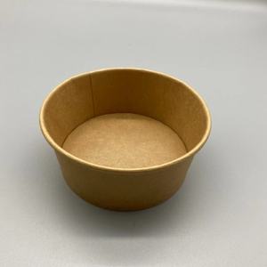 Bol rond en papier kraft jetable de 520 cc (750 ml) pour salade, soupe, nourriture à emporter, avec couvercle - Product Image 5