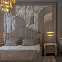 Lit King Size Hôtel de Luxe Rembourré Double Tissu Meubles de Chambre Ensemble Grossiste
