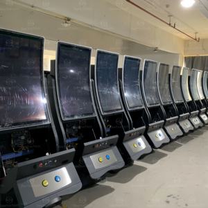 사용자 정의 나무 캐비닛 사용 가능한 제조업체 43 인치 수직 C 곡선 게임 모니터 스탠드 금속 아케이드 기술 게임기 - Product Image 2