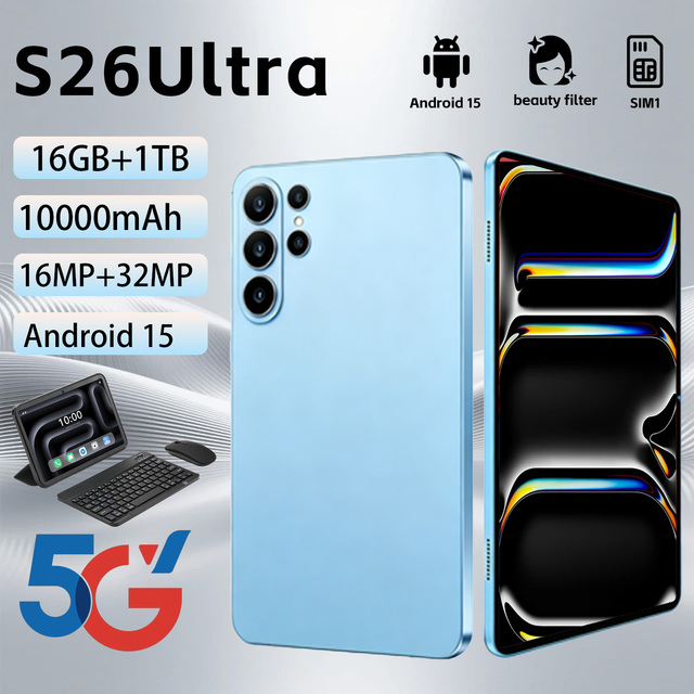 2026 Trending PadS26 Ultra Gaming Android Tablet 12000mAh 16GB+1TB Face Fingerprint ID Face Recognition