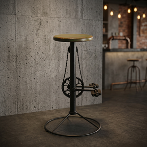 Industrial & <b>Vintage</b> Iron Metal Bar <b>Stool</b> with Durable Eco-Friendly Design for Home Bar Kitchen Hotel Use - Product Image 2