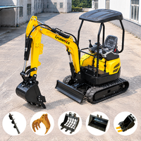 Excavator Crawler 1,6 Ton 7600W 0,03 M3 Bucket Dozer Blade Kedalaman Penggalian 1800mm untuk Pekerjaan Rekayasa Sipil dan Perawatan Jalan