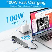 Hub USB-C NKIWI, adaptateur multiport Type-C, station d'accueil 8/10/12/4/5/6/7/2/11-en-1, USB3.2/3/2, 4K HDTV, 100W PD, RJ45 pour Mac
