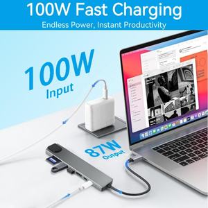 Hub USB-C NKIWI, <span class=keywords><strong>adaptateur</strong></span> multiport Type-C, station d'accueil 8/10/12/4/5/6/7/2/11-en-1, USB3.2/3/2, 4K HDTV, 100W PD, RJ45 pour Mac - Product Image 5