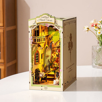 Robotime Rolife TGB09 Maison miniature d'angle florale, puzzles en bois 3D, bricolage, insert de bibliothèque, cadeaux de Noël pour enfants