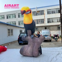 Modèle de ballon gonflable en forme de toucan pour exposition d'art, style d'oiseau gonflable personnalisé