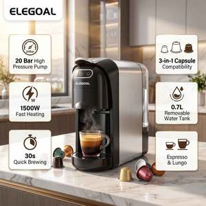 ELEGOAL EC518 เครื่องชงกาแฟเอสเปรสโซ ปั๊มแรงดันสูง 20 บาร์ 3-in-1 ใช้ได้กับเนสเพรสโซ่, ดอลเช่ กุสโต้ และกาแฟบด - Product Image 4
