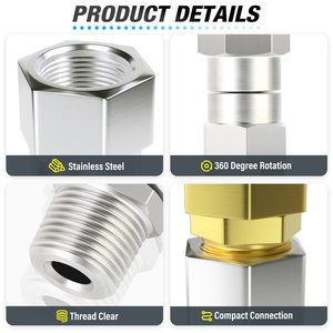 Adaptateur de tuyau de nettoyeur haute pression M22 14, connecteur à filetage métallique pour pistolet à eau de lavage de voiture, joint anti-pliure - Product Image 5
