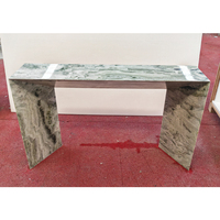 Table console d'entrée en pierre d'onyx naturelle, table d'entrée moderne de luxe en marbre vert onyx