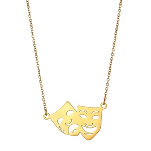 Collana con Ciondolo Maschera Joker Viso Triste e Felice, Catena in Acciaio Inossidabile, Stile Hip-Hop Punk alla Moda per Coppie, Idea Regalo - Product Image 5