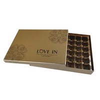Boîte d'emballage de chocolat STPP avec impression couleur et estampage doré, 48 pièces, pour coffret cadeau de chocolats célèbres et de truffes