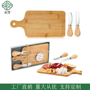Juego de mini tablas de cortar de bambú, juego de cuchillos para queso, para bautizos, bodas, banquetes de cumpleaños, tabla de quesos, transfronterizo - Product Image 4