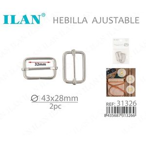 Fibbia Regolabile in Metallo 43x28mm per Chiusura Cintura, 2 Pezzi - Product Image 2