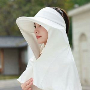 Chapeaux d'été pour femmes, protection solaire, grand châle, chapeau de pêcheur, chapeau de soleil pour l'équitation et le cyclisme - Product Image 3