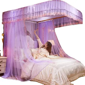 TikTok New Style Bed Net U - Shaped Track Bed Household Princess Decoration Queen Size Bed Mosquito Net