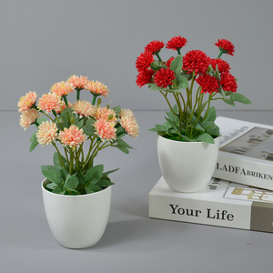 Plantes artificielles en soie Dongchen Crafts, en pot, 9,5*8,5*23 cm, pour la décoration de la maison et du bureau - Product Image 1
