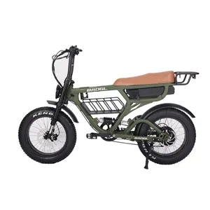 新款超级自行车电动73自行车全悬挂52v2000w双电机强力20英寸ebike倒置叉电动自行车