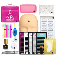 Kit d'exercices de pratique pour faux cils, ensemble de formation, de maquillage, avec tête de Mannequin, 10 pièces