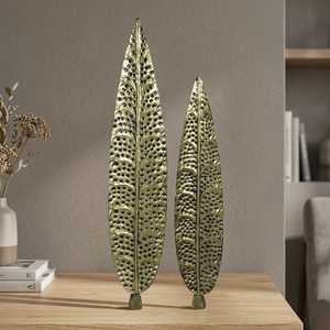 Decoración de Pared con Hojas de Latón, 2 Piezas, Arte Bohemio Hecho a Mano, Diseño Floral Botánico - Product Image 5