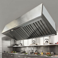Hotte de cuisine professionnelle en acier inoxydable SS304 avec filtre à déflecteur pour hôtels