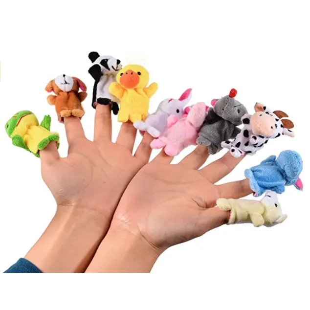 Billige Kinder Tier Finger puppe Weiche Plüschtiere Kind Baby Gunst Puppen Hand Finger puppen