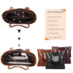 Retro Waterdichte Zachte Pu Lederen Vrouwen Schouder Handtassen Grote Dames Casual Luxe Draagtassen Voor Werk Winkelen - Product Image 4