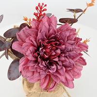 Dahlias artificiels de haute qualité en soie, fleurs roses pour mariage, Saint-Valentin, décoration intérieure, accessoires de photographie