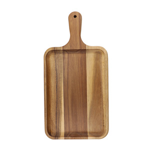 Acacia Wood <b>Steak</b> <b>Plate</b> 18x36x2cm Rectangle With Handle For Party Serving - Product Image 4