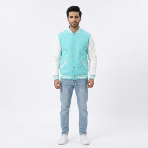 Custom Front Logo Stand Collar Windproof Breathable Fleece Varsity <b>Jacket</b> <b>for</b> <b>Men</b> Winter College <b>Baseball</b> - Product Image 1