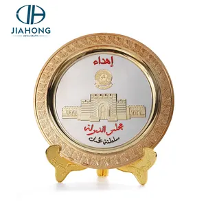 Commemorative Souvenir Plate Trophy Custom 3d Gold Plated Zinc Alloy Metal Plaque Engraved Logo