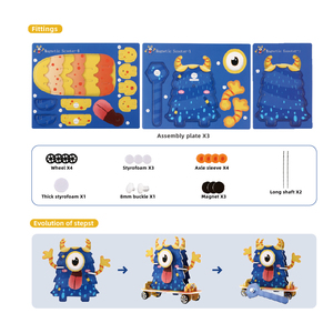 Tự làm từ Scooter STEM giáo dục Câu Đố phim hoạt hình 3D bằng gỗ cha-trẻ em tương tác nghiên cứu đồ chơi thiết lập cho trẻ nhỏ - Product Image 4
